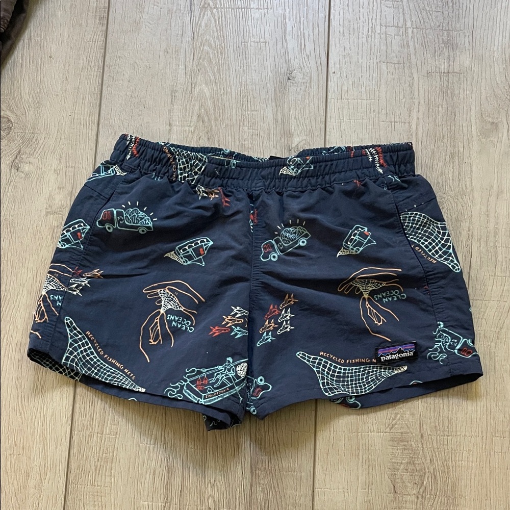 Patagonia Navy Graphic Shorts